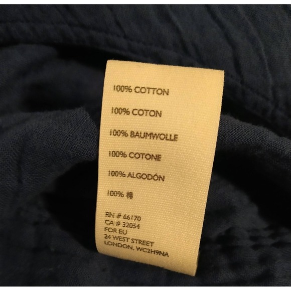 We The Free Top Large Blue Boho Hippie Flowy Long Sleeve Cotton Gauze Blouse - Picture 5 of 8